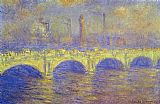 Famous Bridge Paintings - The Waterloo Bridge The Fog